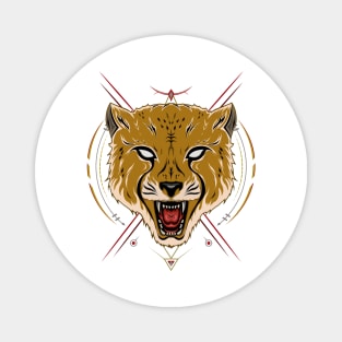 cheetah face illustration Magnet